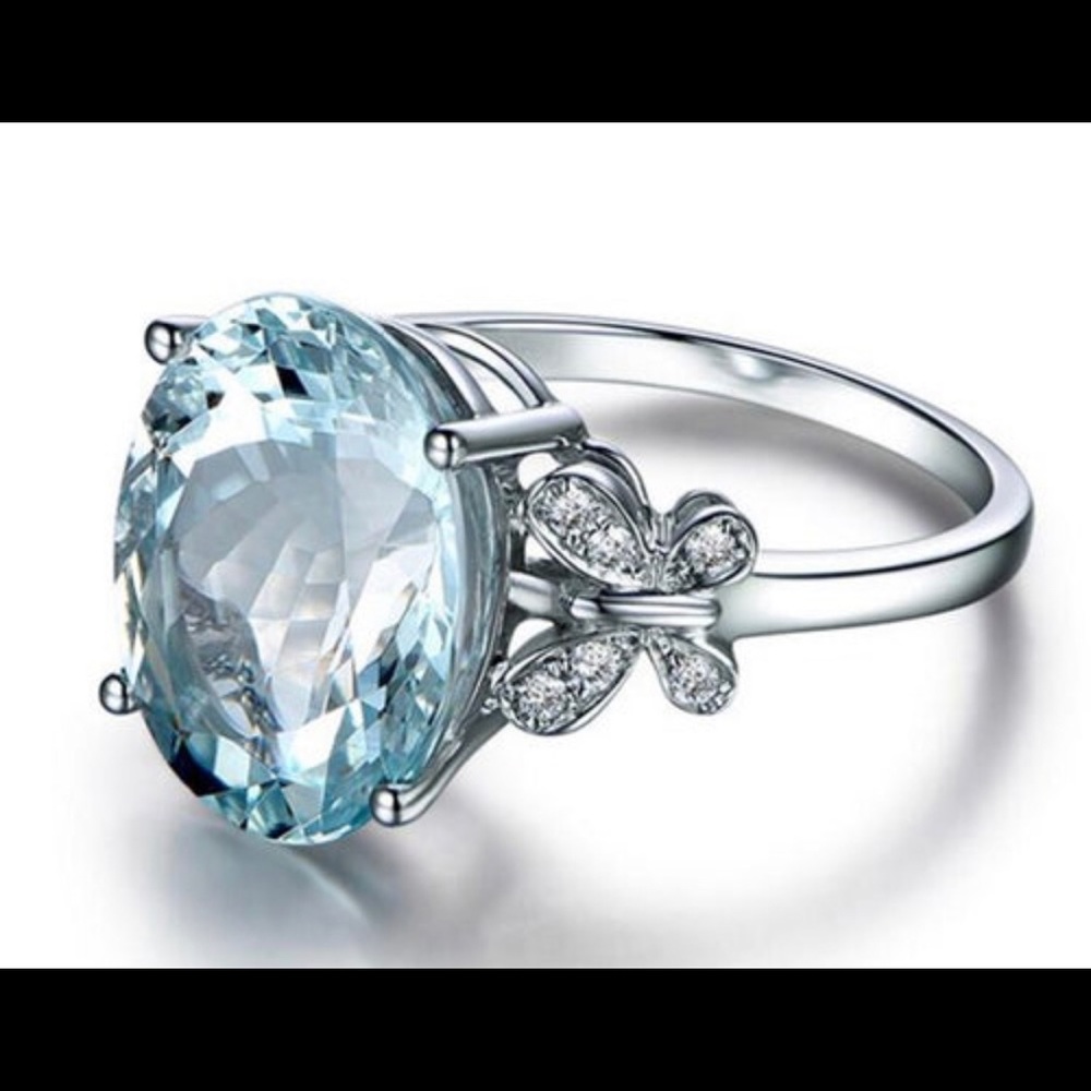 Blue topaz, Butterfly 925 Stamped ring - Picture 8 of 8